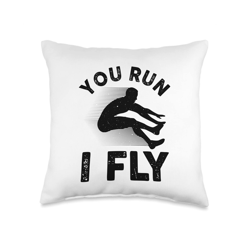 1721 Cool Long Jump Art Track And Field Athlete Sports Throw Pillow
